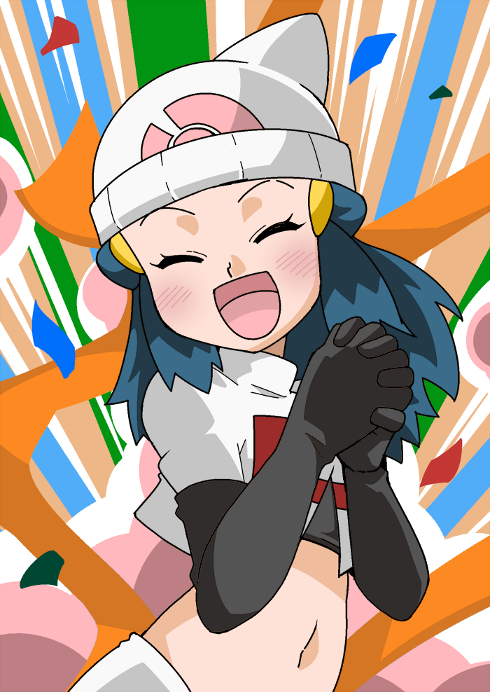 blue_eyes blue_hair hainchu hikari_(pokemon) navel pokemon team_rocket_(cosplay)