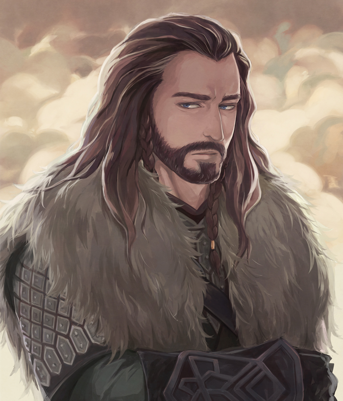 1boy armor beard braids dwarf facial_hair fur king male_focus middle_earth solo the_hobbit thorin_oakenshield