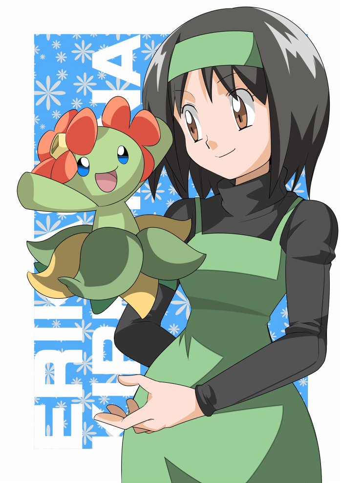 bellossom black_hair brown_eyes erika_(pokemon) gym_leader hainchu pokemon