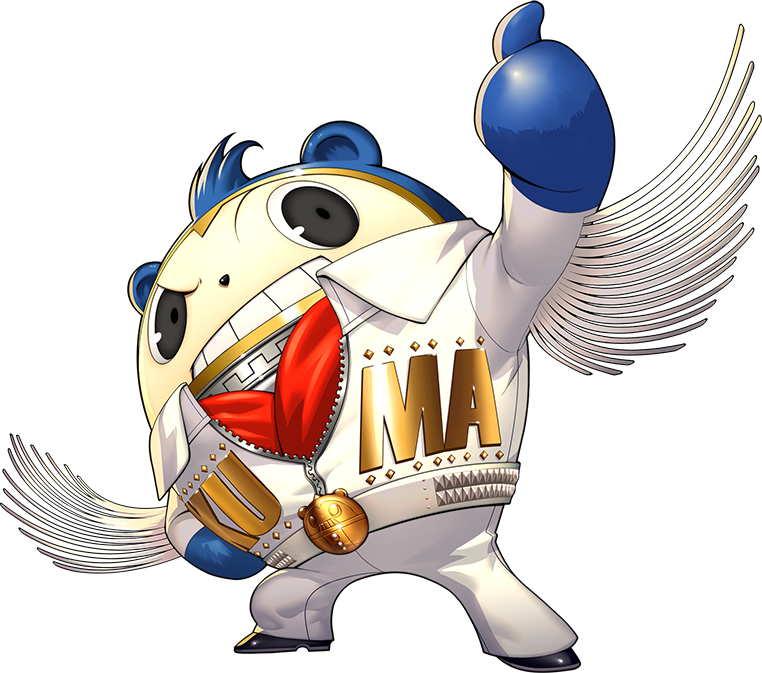 1boy dancing emblem kuma_(persona_4) male_focus no_humans official_art persona persona_4 persona_4:_dancing_all_night smile solo