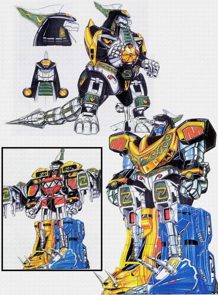 90s dragon_caesar dragonzord drill horn machine mecha mega_dragonzord mighty_morphin_power_rangers power_rangers sentai super_sentai tail zyutei_daizyujin