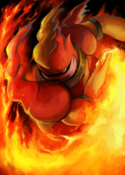 fire magmortar nintendo no_humans pokemon pokemon_(game) solo yilx