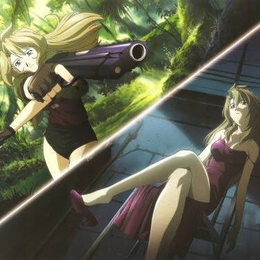 00s dress dual_persona gun lowres madlax madlax_(character) weapon