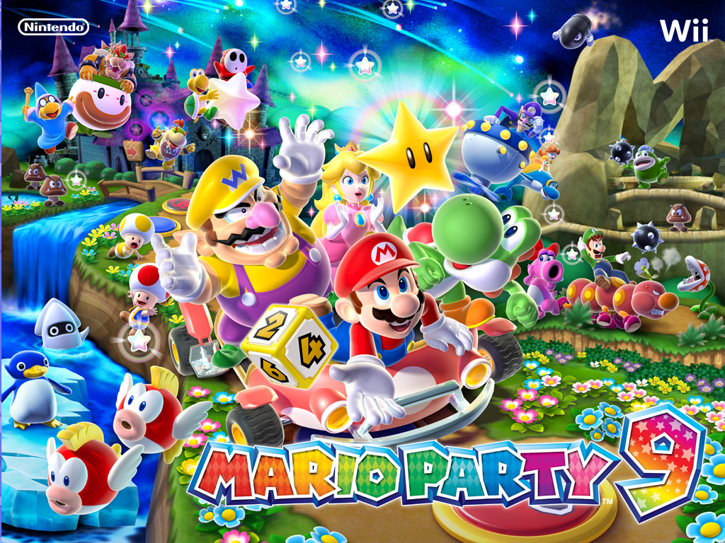 bird birdo blooper blue_eyes bowser bowser_jr. cheep_cheep goomba hat luigi mario mario_party mario_party_9 official_art penguin piranha_plant princess_daisy princess_peach shy_guy super_mario_bros. super_mario_land waluigi wario wiggler yoshi