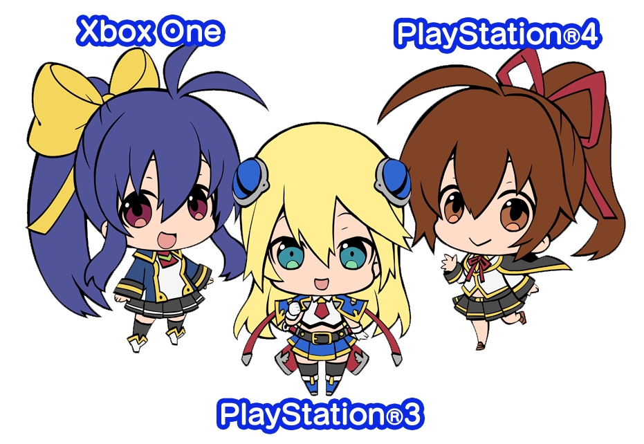 arc_system_works blazblue blazblue:_chronophantasma blazblue_remix_heart celica_a_mercury chibi game_console mai_natsume multiple_girls noel_vermillion official_art playstation_3 playstation_4 xbox_one