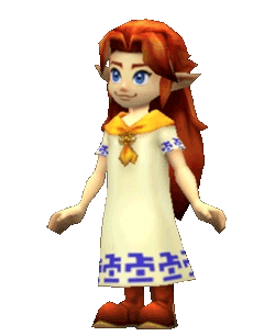 1girl 3d animated animated_gif blue_eyes boots bowser brown_hair lowres malon pointy_ears smile super_mario_bros. the_legend_of_zelda the_legend_of_zelda:_ocarina_of_time