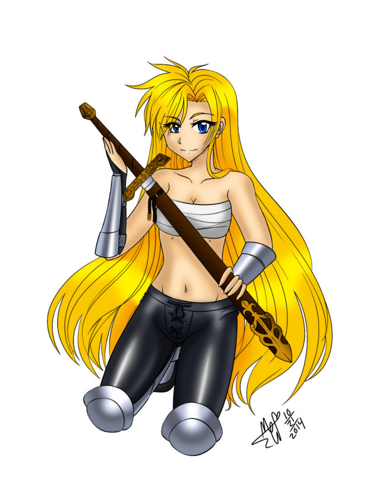 1girl armor blonde_hair blue_eyes janne_d'arc leather leather_pants long_hair neo_geo pants sword weapon world_heroes wrapped