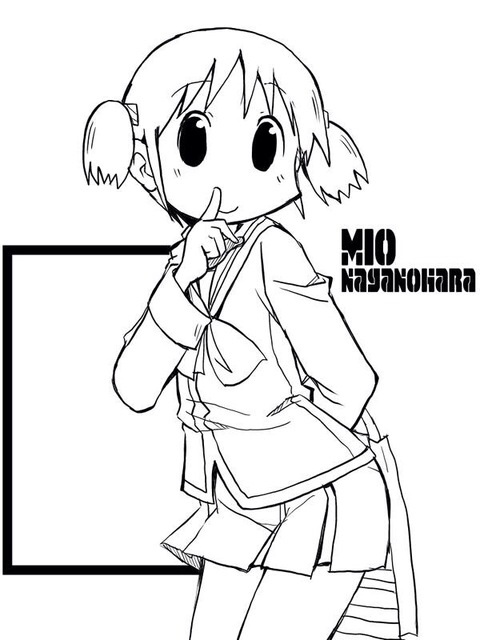 monochrome naganohara_mio nichijou short_twintails twintails zubatto