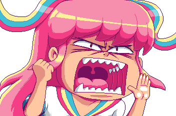 1girl angry animated animated_gif giffany gravity_falls long_hair looking_at_viewer lowres paul_robertson pink_hair school_uniform serafuku simple_background solo transparent_background