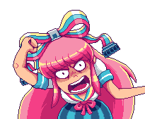1girl angry animated animated_gif giffany gravity_falls looking_at_viewer lowres paul_robertson pink_hair school_uniform serafuku simple_background solo transparent_background very_long_hair