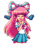 1girl ^_^ animated animated_gif closed_eyes giffany gravity_falls happy lowres paul_robertson pink_hair school_uniform serafuku simple_background smile solo transparent_background very_long_hair