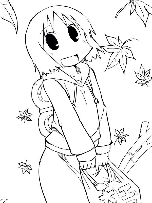 hood hoodie monochrome nichijou shinonome_nano shopping smile spring_onion winding_key zubatto