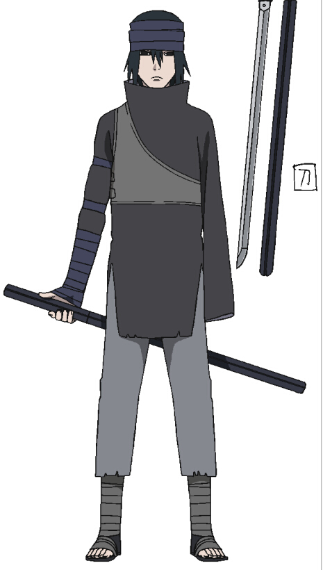 amputee headband naruto naruto:_the_last official_art sword uchiha_sasuke weapon