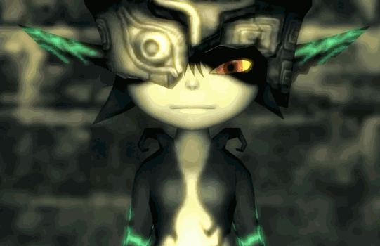 1girl 3d animated animated_gif blurry depth_of_field fang grin imp midna monster_girl naughty_face orange_eyes pointy_ears red_eyes smile solo the_legend_of_zelda the_legend_of_zelda:_twilight_princess upper_body yellow_sclera