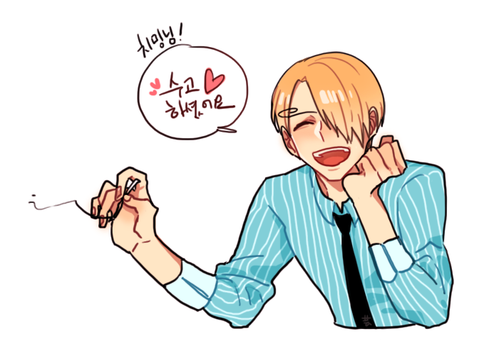 1boy blonde_hair blue_shirt cigarette closed_eyes hair_over_one_eye jeremy_(artist) necktie one_piece open_mouth pinstripe_pattern sanji shirt smile smoking