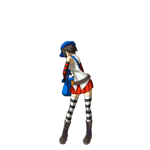 1girl animated animated_gif atlus boots cross-laced_footwear detached_sleeves hat lace-up_boots marie_(persona_4) megami_tensei necktie patterned_legwear persona persona_4 persona_4:_the_ultimate_in_mayonaka_arena persona_4:_the_ultimax_ultra_suplex_hold pixel_art shin_megami_tensei striped striped_legwear transparent_background umbrella