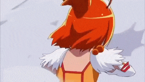 1boy 1girl animated animated_gif bike_shorts boots bow bowtie brooch choker clenched_hand cure_sunny dress epic fighting hair_bun hino_akane_(smile_precure!) jewelry long_hair lowres magical_girl orange_dress orange_eyes orange_hair pants precure red_eyes sharp_teeth short_hair shorts_under_skirt skirt smile_precure! teeth thigh-highs thigh_boots werewolf white_hair white_legwear wolfrun