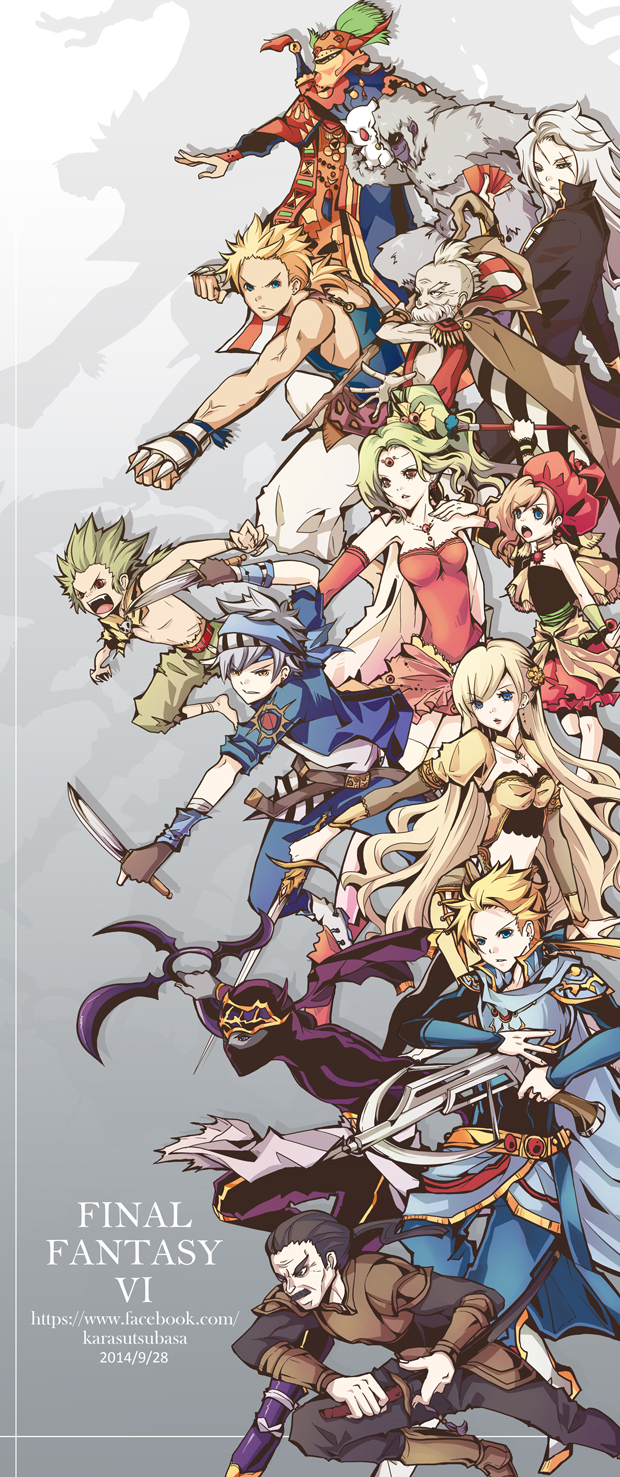 cayenne_garamonde celes_chere edgar_roni_figaro everyone final_fantasy final_fantasy_vi gau gogo lock_cole mash_rene_figaro mog moogle relm_arrowny setzer_gabbiani shadow_(ff6) stragus_magus tina_branford umaro