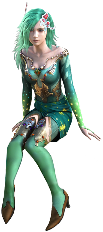 final_fantasy final_fantasy_iv final_fantasy_iv_the_after green_hair hair_ornament official_art rydia summoner