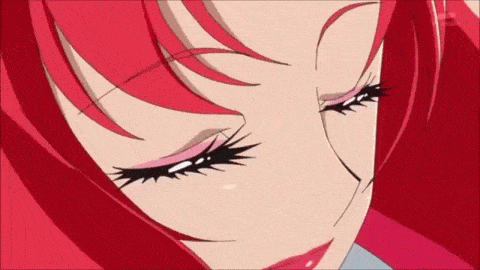 1girl animated animated_gif choker cure_ace dokidoki!_precure dress earrings epic eyelashes hair_ornament jewelry lipstick long_hair lowres madoka_aguri magical_girl makeup ponytail precure puffy_sleeves red_eyes redhead very_long_hair