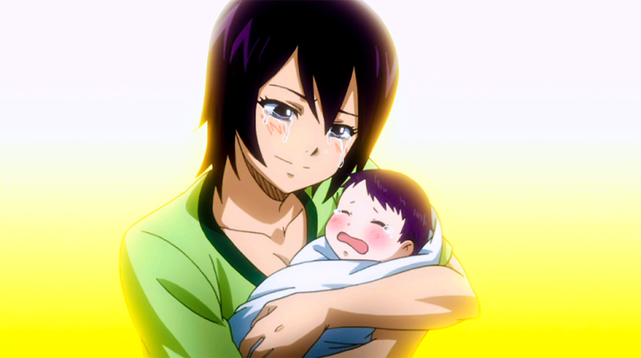 1boy 1girl baby fairy_tail hug mother mother_and_daughter short_hair ultear_milkovich ur_(fairy_tail)