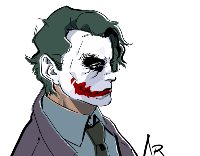 1boy batman_(series) dc_comics glasgow_smile green_hair lipstick makeup male_focus necktie solo the_joker