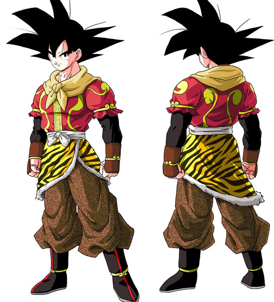 1boy black_hair dragon_ball dragon_ball_z dragonball_z kamishima_kanon male_focus simple_background smile solo son_gokuu