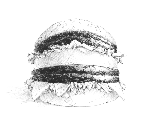 food hamburger megamac no_humans sawasawa wcdonalds