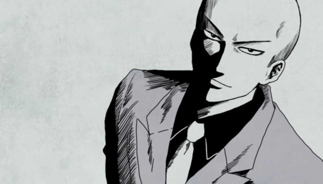 1boy bad_id bald formal necktie one-punch_man pixiv_manga_sample saitama_(one-punch_man) solo suit