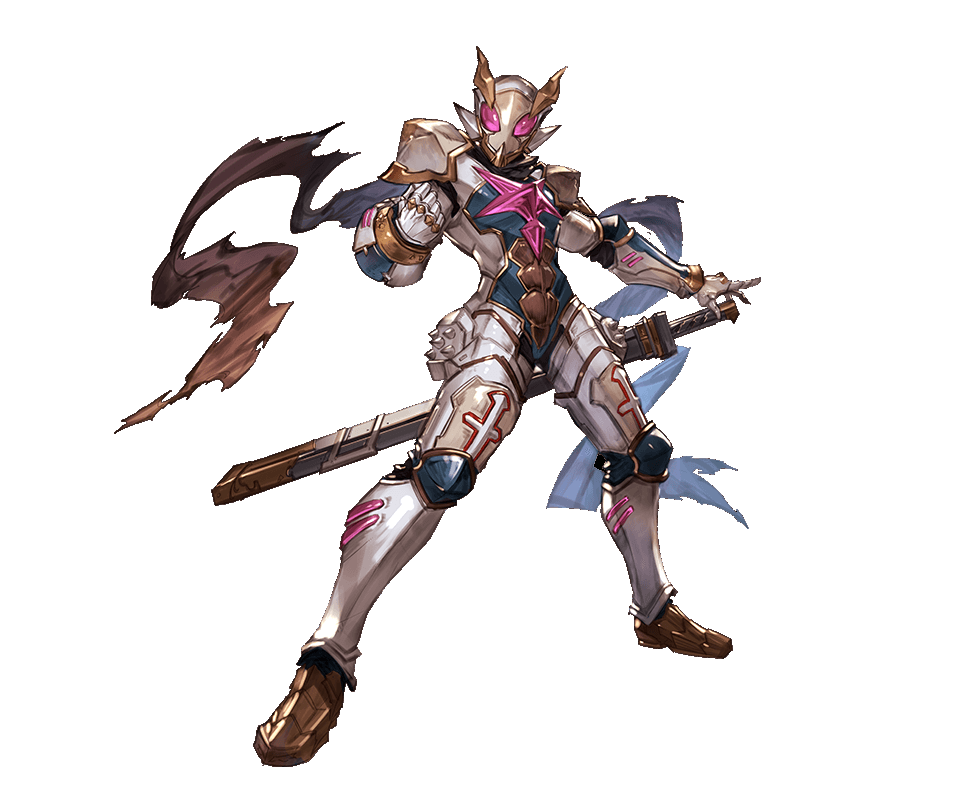 1boy alpha_transparency armor clenched_hand full_armor granblue_fantasy male_focus minaba_hideo scarf shirou_(granblue_fantasy) solo sword transparent_background weapon