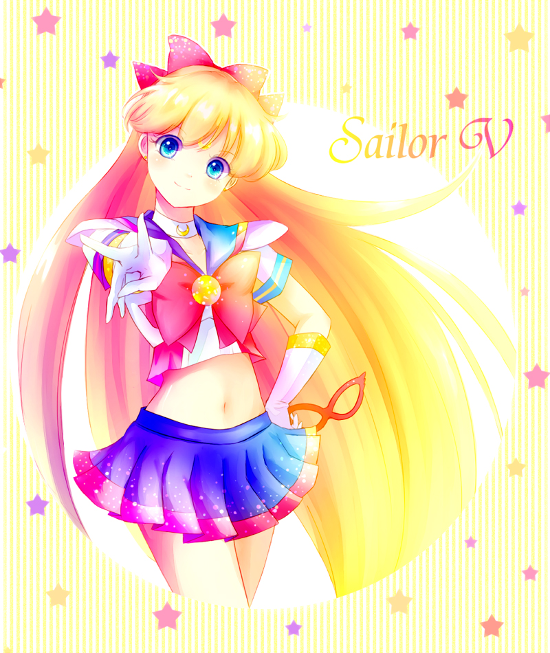 bishoujo_senshi_sailor_moon blonde_hair blue_eyes codename_sailor_v magical_girl sailor_v