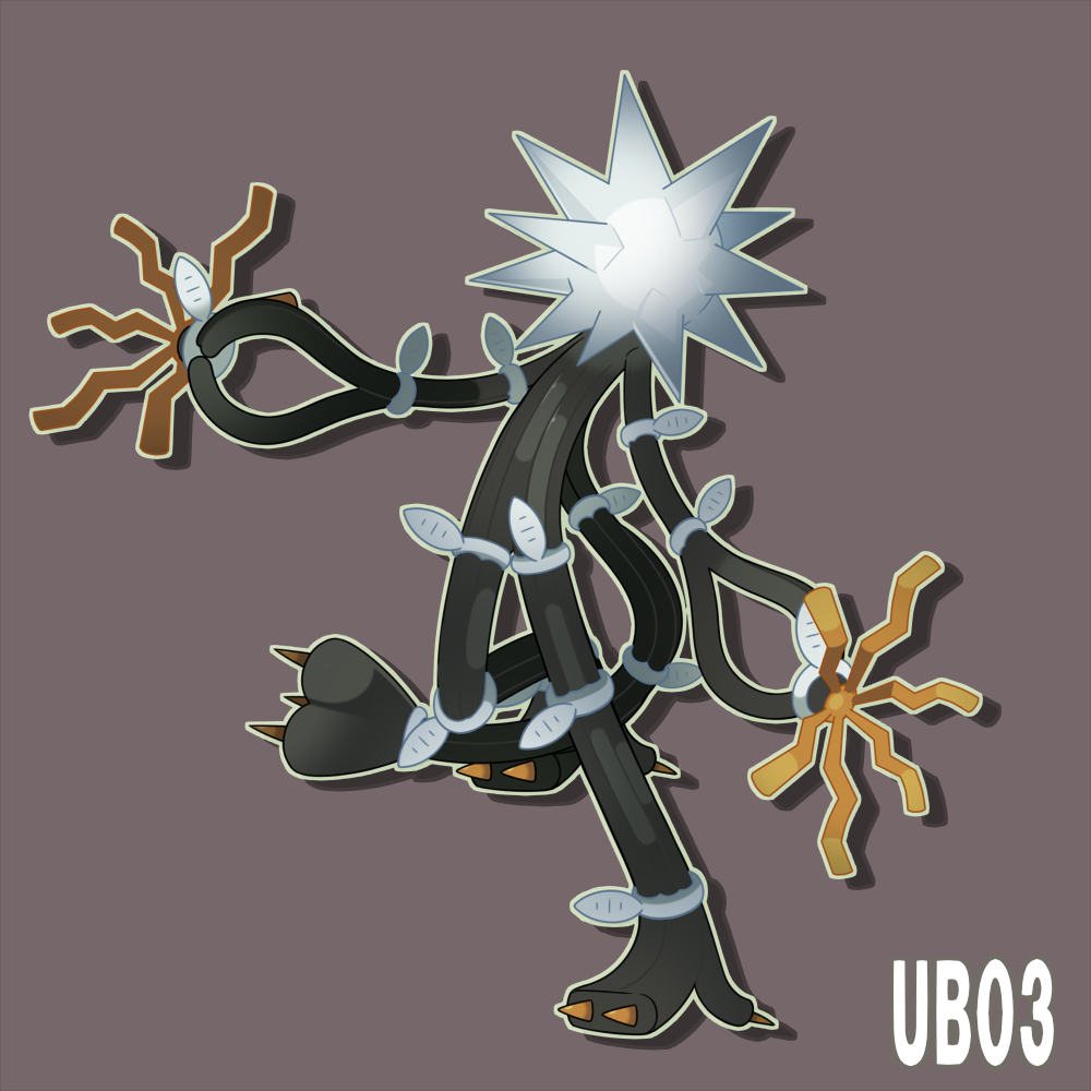 brown_background character_name kashiri_kurosuke no_humans pokemon pokemon_(creature) pokemon_(game) pokemon_sm simple_background solo ub-03_lighting