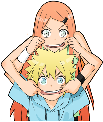 1boy 1girl artist_request blonde_hair blue_eyes green_eyes lowres namikaze_minato naruto naruto_shippuuden orange_hair uzumaki_kushina uzumaki_naruto