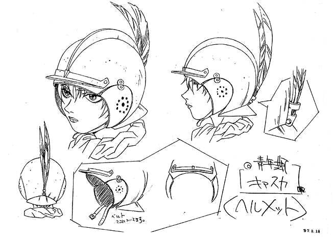 90s berserk casca feathers helmet production_art profile short_hair