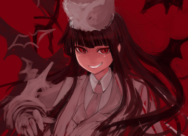 alice_(afternoon_gleam) alucard_(hellsing) bat black_hair formal fur_hat girlycard hat hellsing pixiv_thumbnail red_eyes resized suit