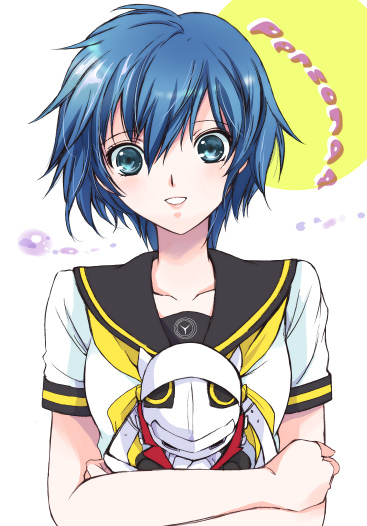 atlus blue_eyes blue_hair izanagi kurimomo persona persona_4 school_uniform shirogane_naoto