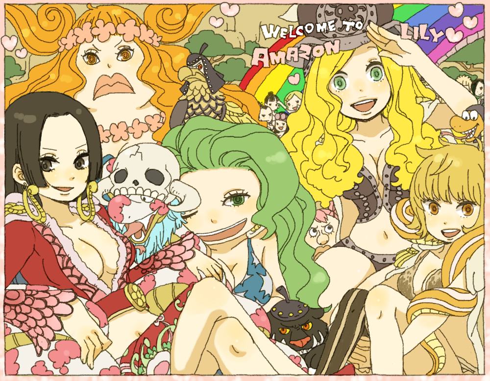 aphelandra bacura bacura_(one_piece) boa_hancock boa_marigold boa_sandersonia boa_thundersonia marguerite_(one_piece) one_piece salome_(one_piece) sweet_pea yukke