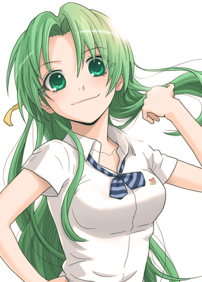 green_eyes green_hair higurashi_no_naku_koro_ni long_hair sonozaki_shion