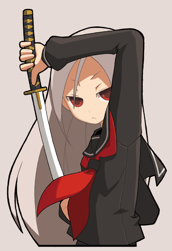 1girl imaizumi_teruhiko original school_uniform serafuku solo sword weapon