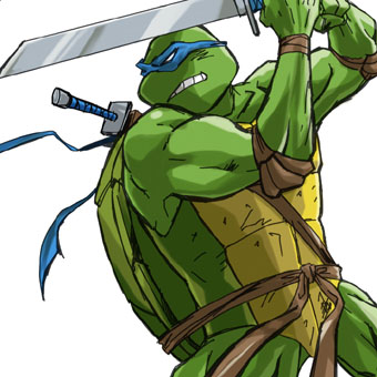 1boy hydro4 katana leonardo lowres male_focus solo sword teenage_mutant_ninja_turtles weapon