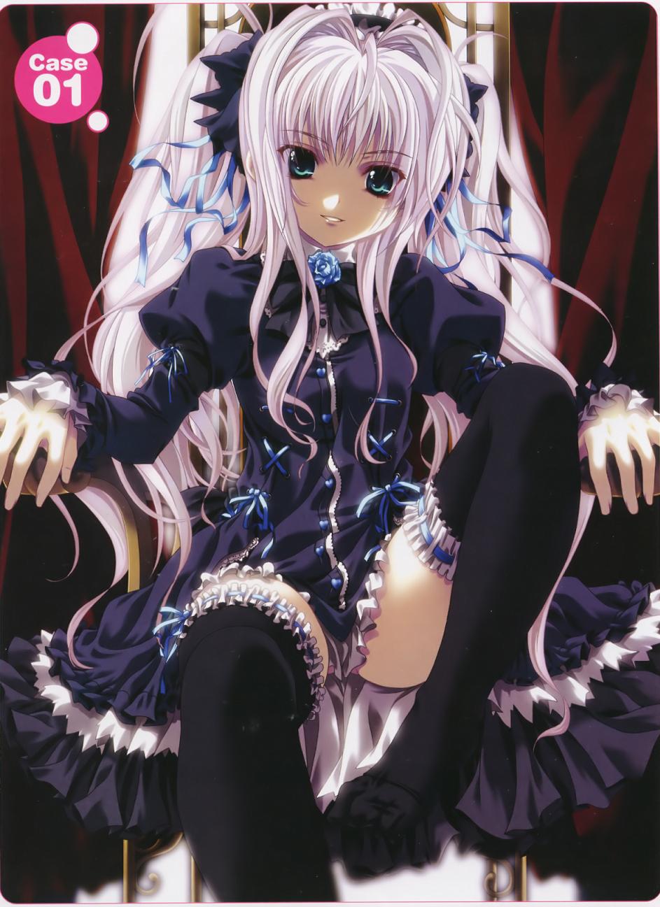 dress gothic gothic_lolita highres lolita_fashion miyama-zero thigh-highs zettai_ryouiki