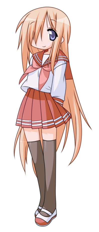 lucky_star minegishi_ayano school_uniform serafuku thigh-highs zettai_ryouiki