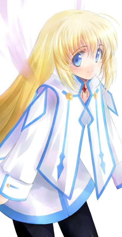 1girl blonde_hair blue_eyes collet_brunel hara_takehito long_hair making_of pantyhose simple_background smile solo tales_of_(series) tales_of_symphonia white_background wings