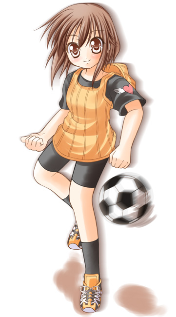 00s 1girl ball bike_shorts mamoru_(sister_princess) sister_princess soccer soccer_ball solo sport telstar tsukuyo_(artist)