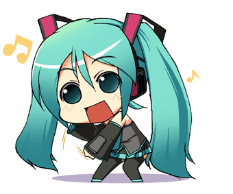 1girl animated animated_gif aqua_hair chibi dancing hatsune_miku long_hair lowres solo the_monkey thigh-highs twintails very_long_hair vocaloid
