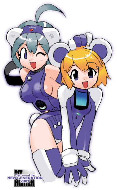 2girls :d ;d ahoge animal_ears bangs blonde_hair blue_eyes blue_legwear bob_cut bodysuit breasts elbow_gloves flat_chest game-tan game_boy game_boy-tan game_boy_advance game_boy_advance-tan game_console gamecube gamecube-tan gloves glowing grey_hair hairband hand_on_another's_head hand_on_head handheld_game_console large_breasts leaning_forward leotard mouse_ears multiple_girls nintendo one_eye_closed open_mouth orange_hair os-tan product_girl short_hair sideboob silver_hair simple_background small_breasts smile tail thigh-highs turtleneck violet_eyes wink yoshizaki_mine