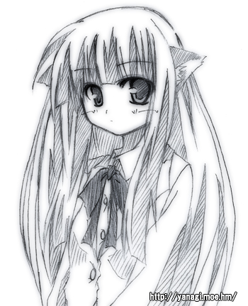 animal_ears cat_ears face long_hair lowres monochrome ryuuryuu suou_kuyou suzumiya_haruhi_no_yuuutsu very_long_hair