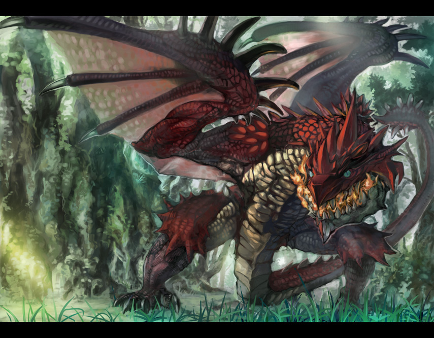 capcom dragon fire forest fura monster_hunter nature rathalos scales wyvern