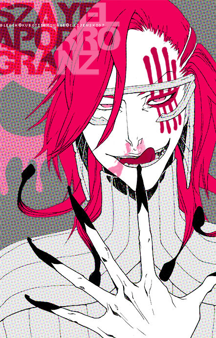 1boy arrancar bleach espada facial_mark glasses lucy007 male_focus pink_eyes pink_hair resurreccion skull solo szayelaporro_granz tongue white_skin