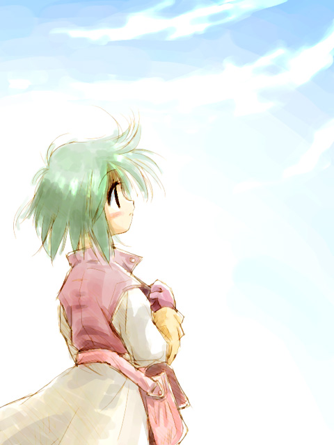 green_hair merchant merchant_(ragnarok_online) ragnarok_online sky suka